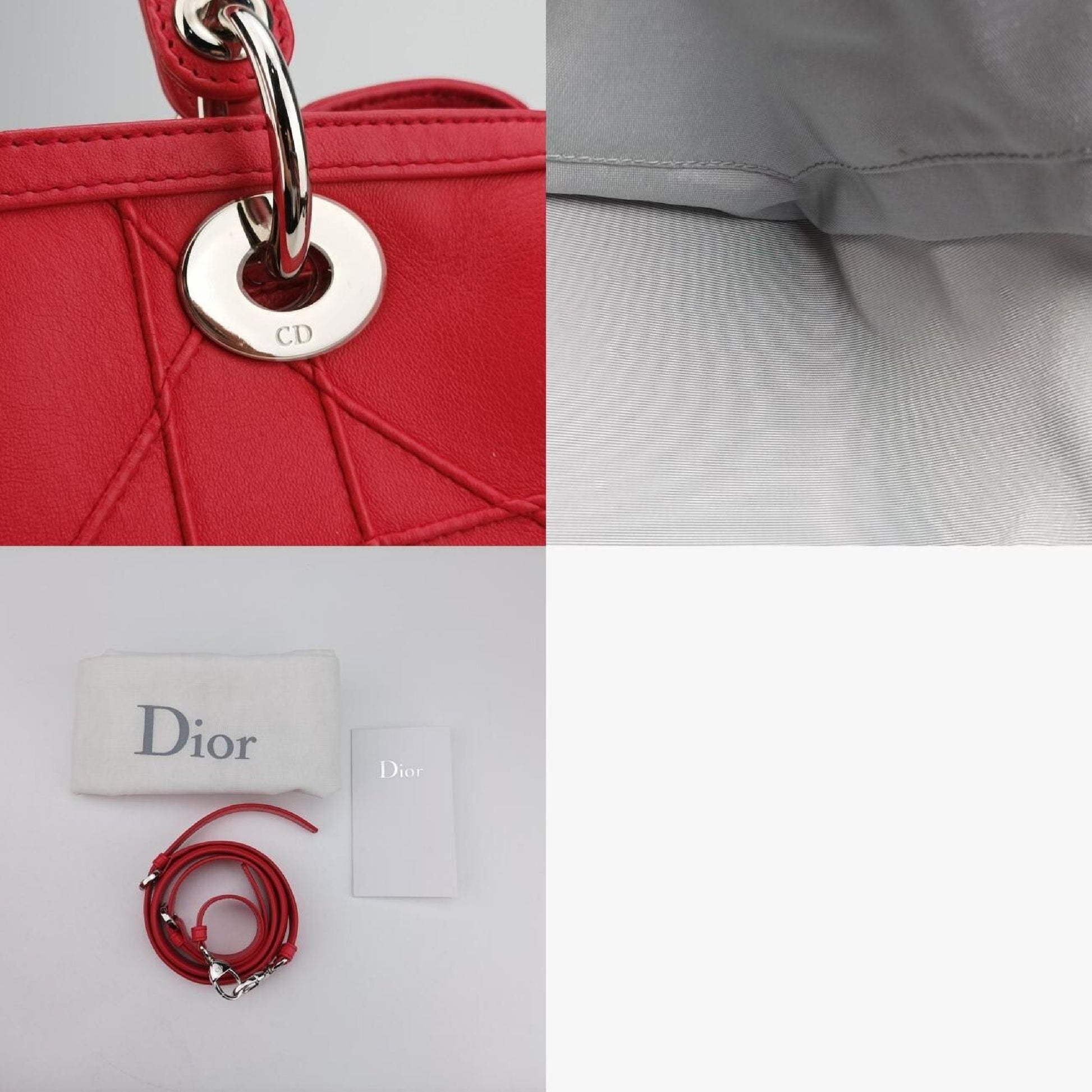 Dior Granville Red Leather 10-BO-0191 Handbag