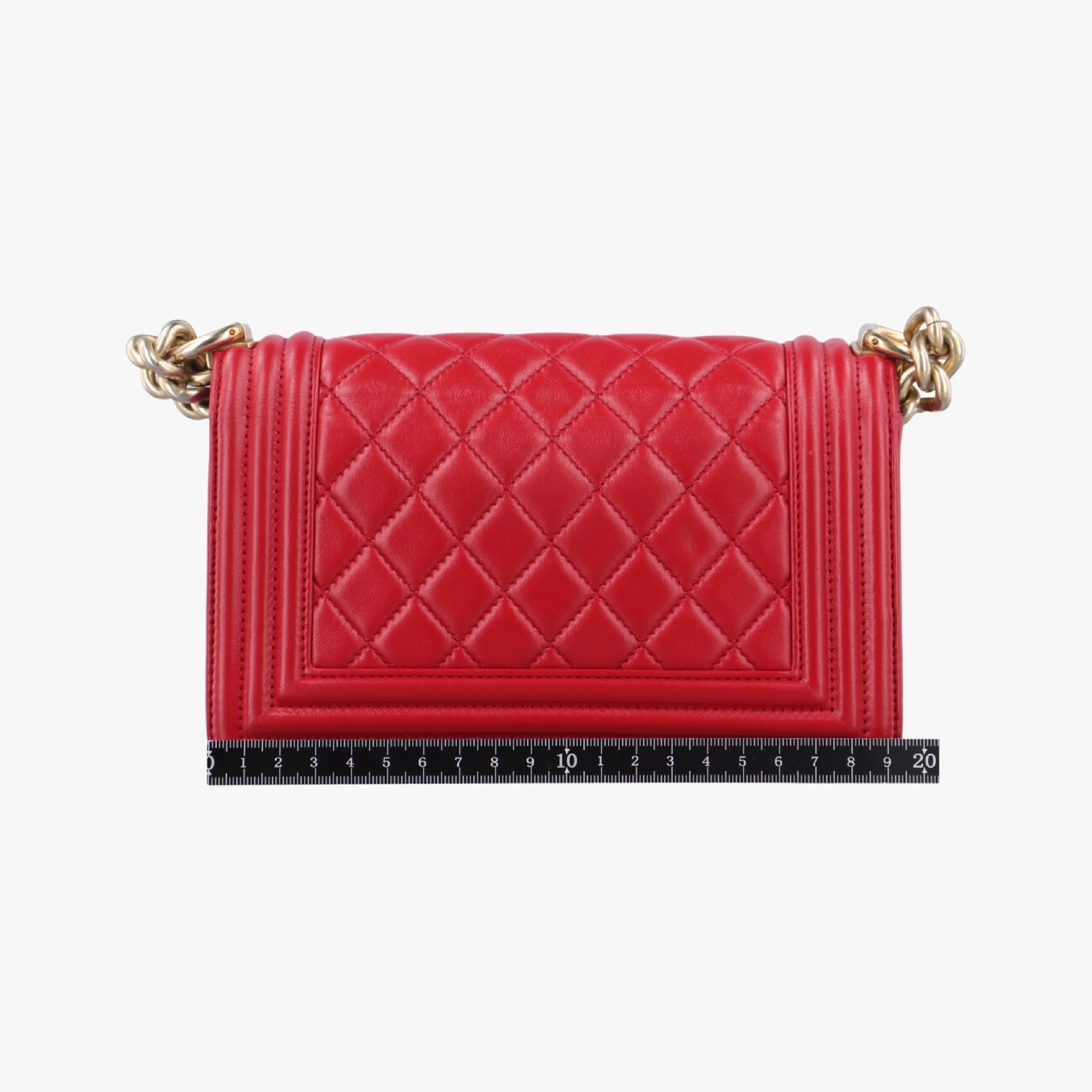 CHANEL Boy Chanel Red Lambskin Shoulder Bag A6708521166403