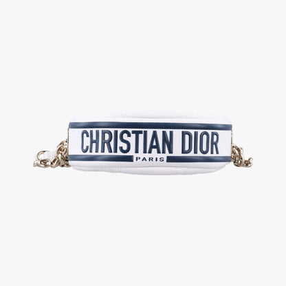Dior Cannage Vibe Hobo Micro White Lambskin Shoulder Bag 19-MA-0232