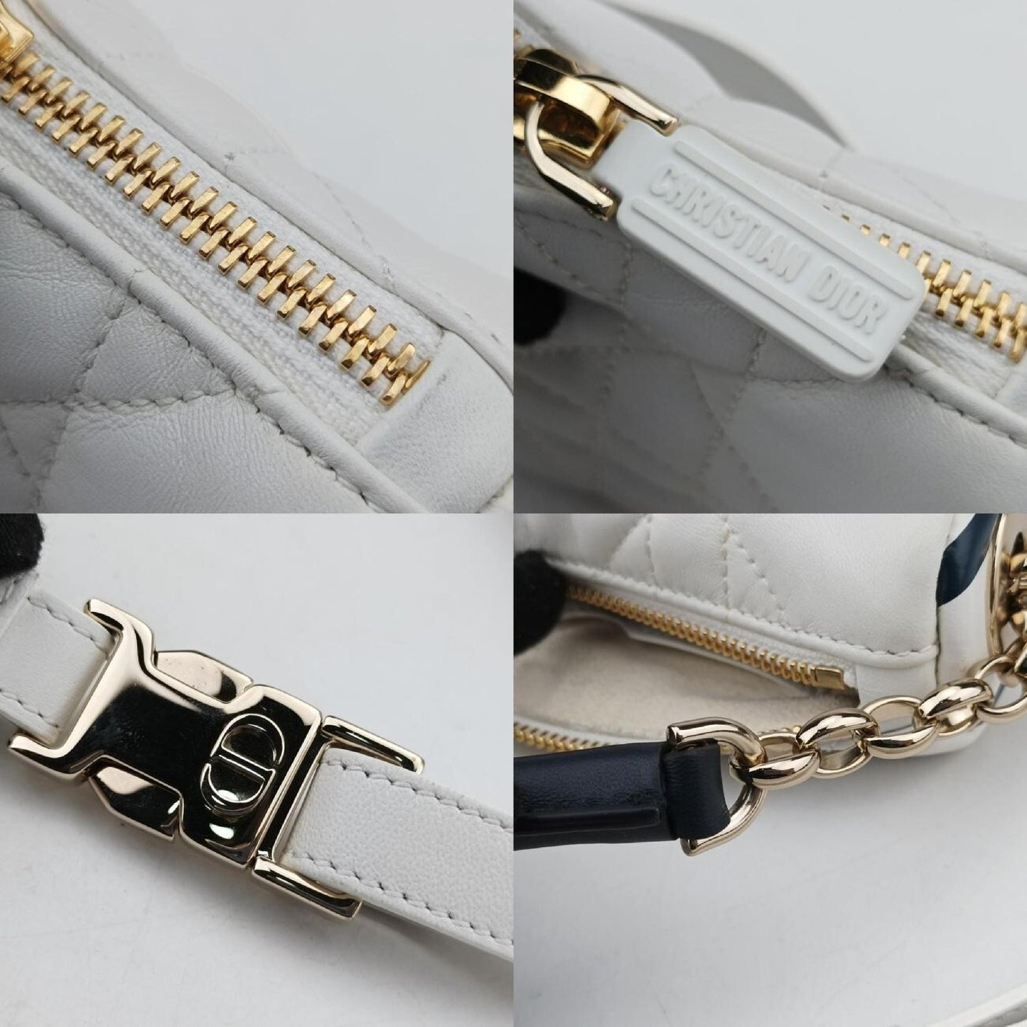 Dior Cannage Vibe Hobo Micro White Lambskin Shoulder Bag 19-MA-0232