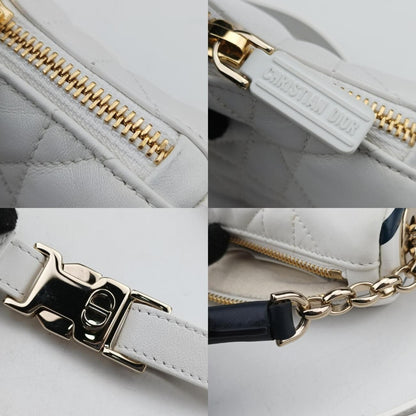 Dior Cannage Vibe Hobo Micro White Lambskin Shoulder Bag 19-MA-0232