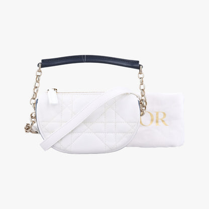 Dior Cannage Vibe Hobo Micro White Lambskin Shoulder Bag 19-MA-0232