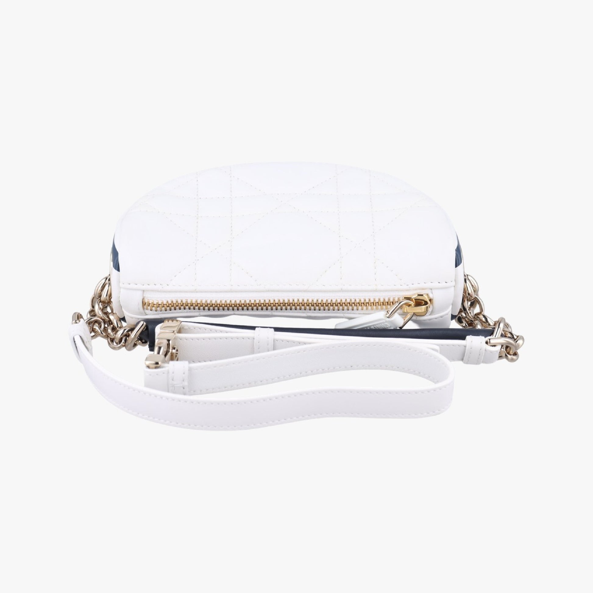 Dior Cannage Vibe Hobo Micro White Lambskin Shoulder Bag 19-MA-0232