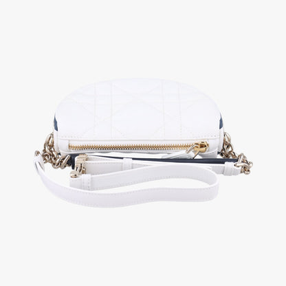 Dior Cannage Vibe Hobo Micro White Lambskin Shoulder Bag 19-MA-0232