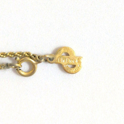 Dior CD Logo Circle Gold Vintage Necklace