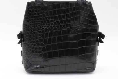 VERSACE Medusa Crocodile Shoulder Bag