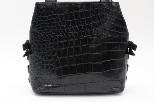 VERSACE Medusa Crocodile Shoulder Bag