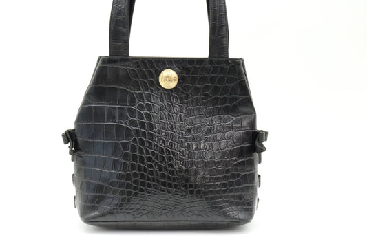 VERSACE Medusa Crocodile Shoulder Bag