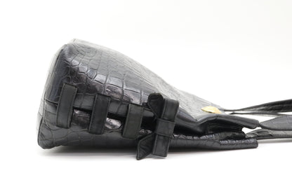 VERSACE Medusa Crocodile Shoulder Bag