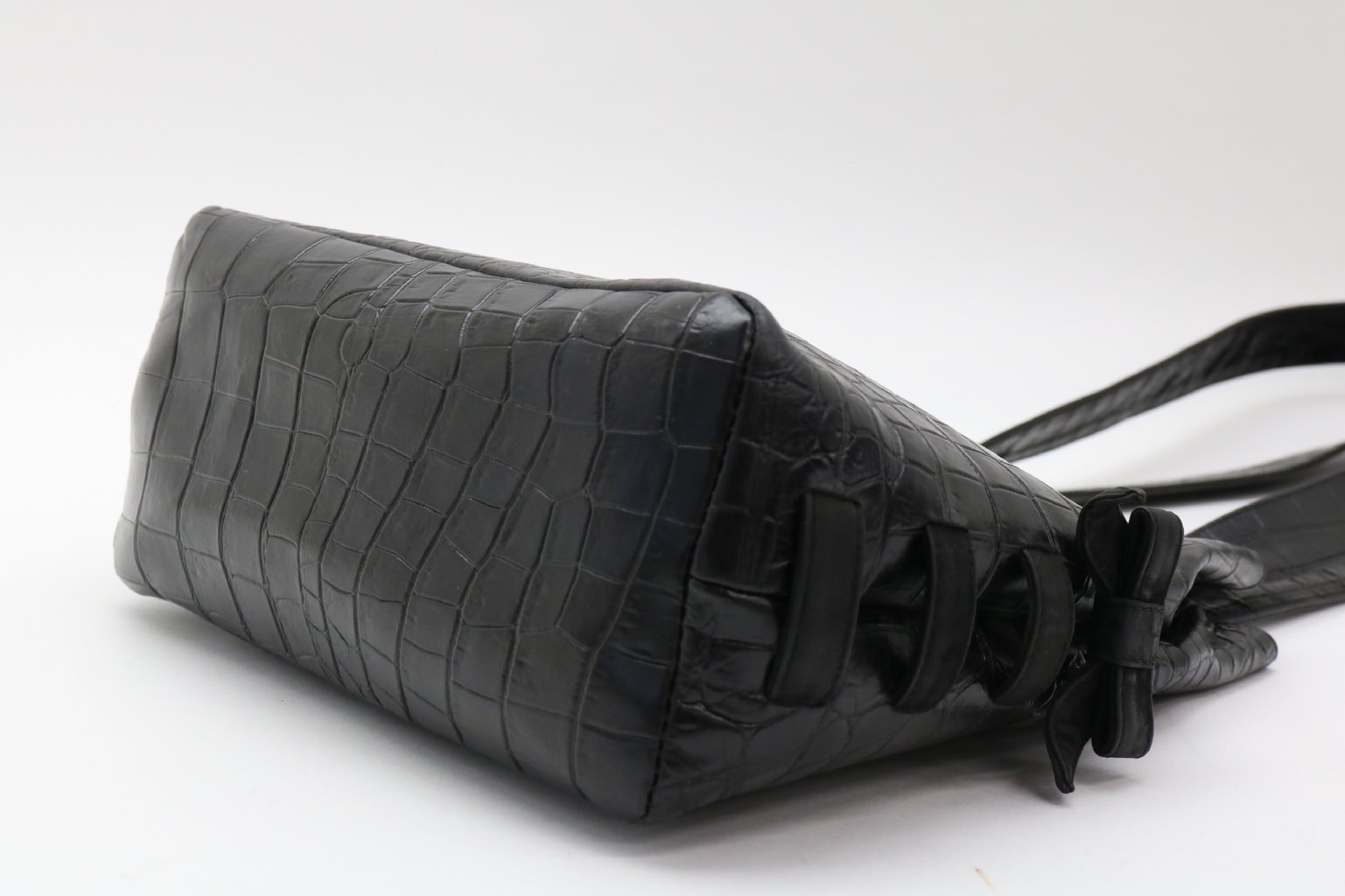 VERSACE Medusa Crocodile Shoulder Bag