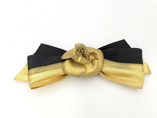 CHANEL Corsage Gold Ribbon Hair Accessory