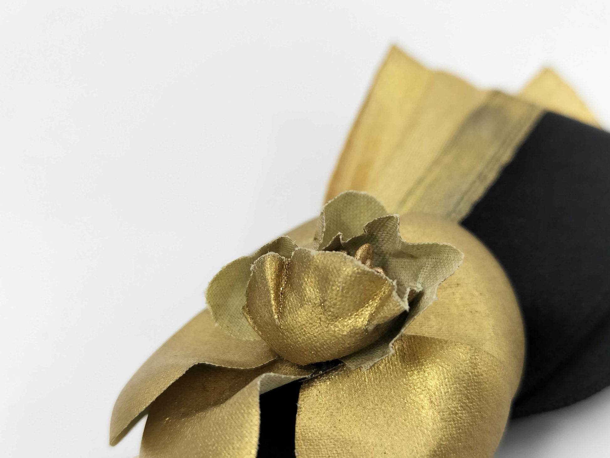 CHANEL Corsage Gold Ribbon Hair Accessory