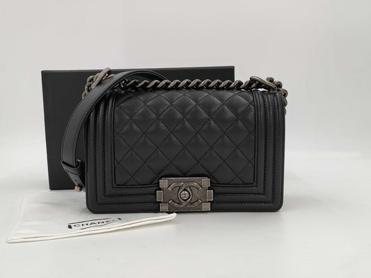 CHANEL Boy Chanel Small Black Shoulder Bag A67085