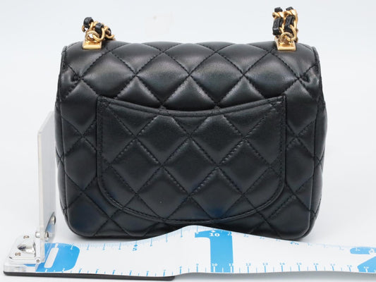 CHANEL Mini Matelasse Jeweled Chain Serial Plate Shoulder Bag