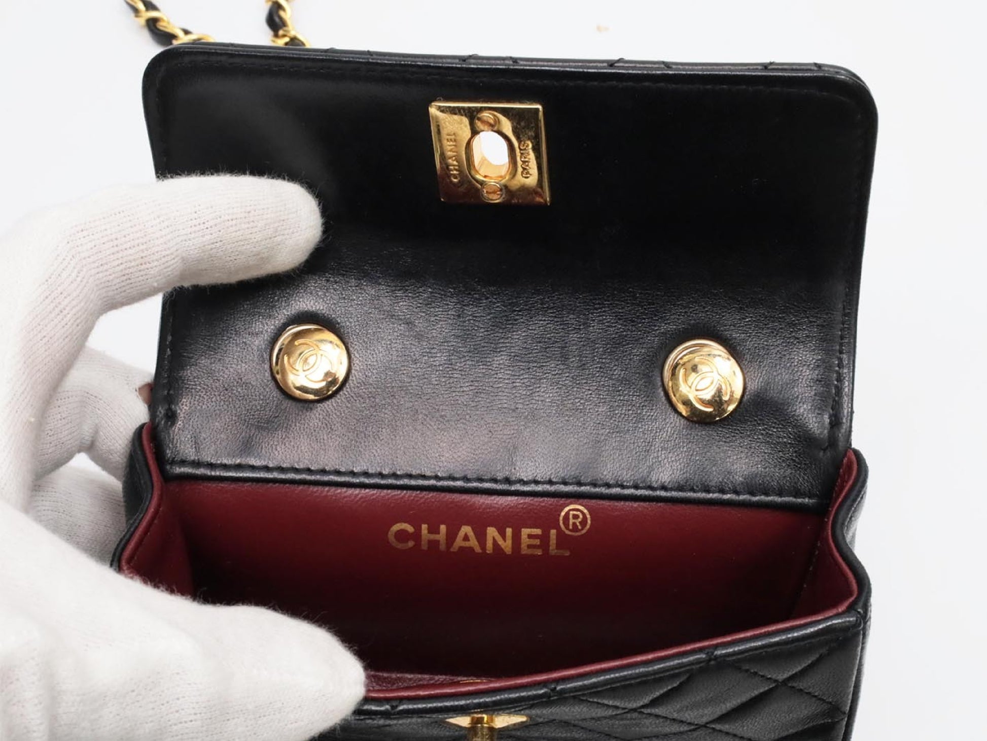 CHANEL Mini Matelasse Lambskin Shoulder Bag, No. 1