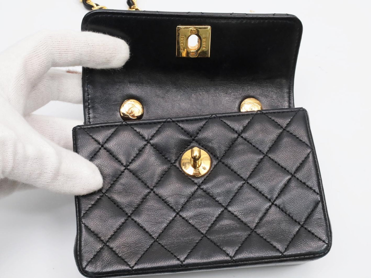 CHANEL Mini Matelasse Lambskin Shoulder Bag, No. 1