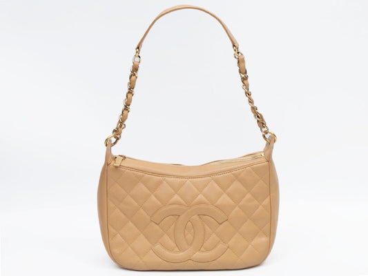 CHANEL Caviar Skin One-Shoulder Handbag, No. 8