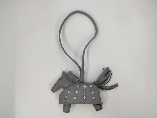 HERMES Rodeo Lock Charm, Gray, K Stamped Charm