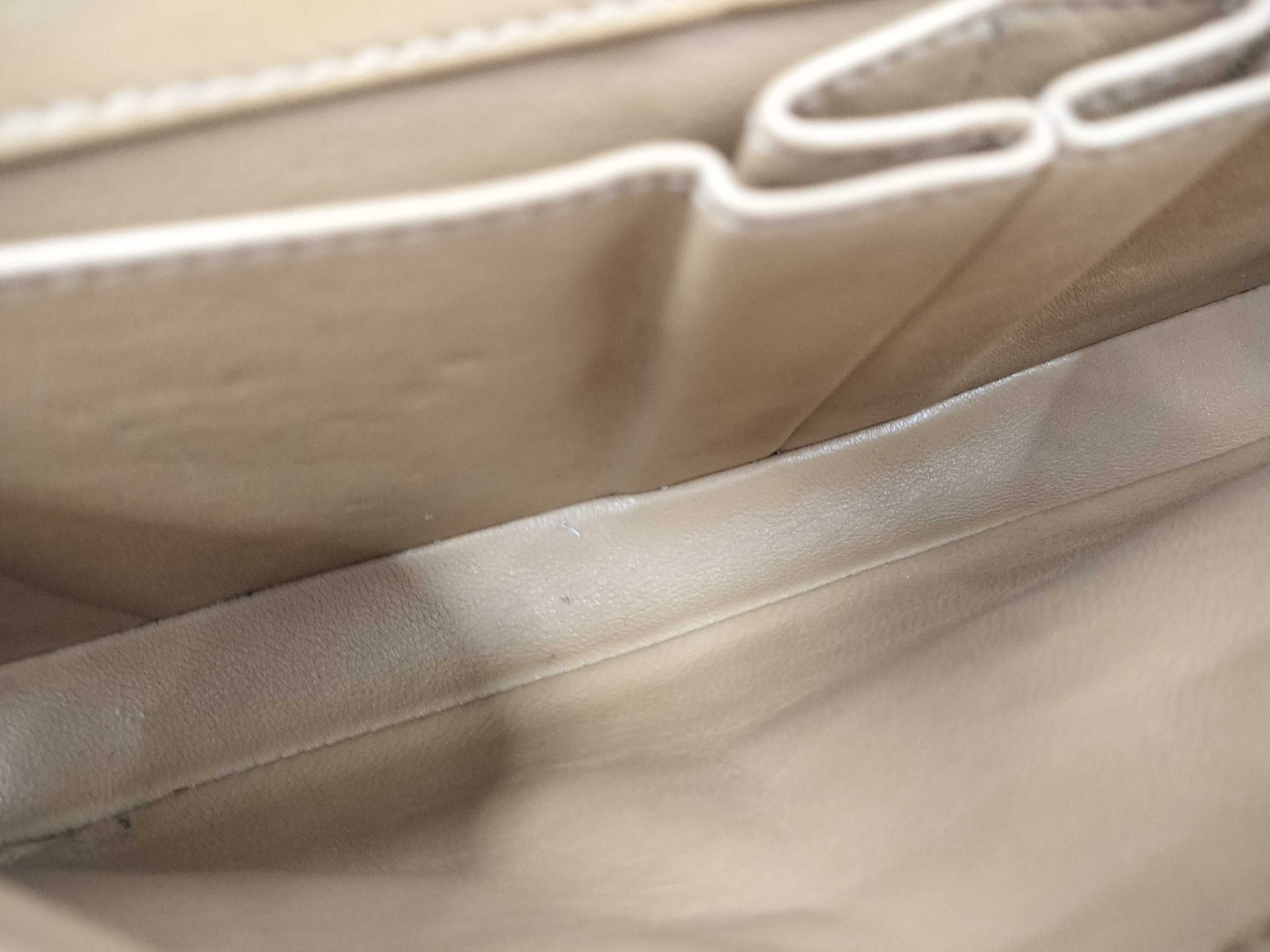 CHANEL Chocobar East West Lambskin Chain Shoulder Bag, Beige