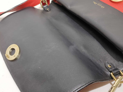 Dior Be Dior Leather 2-Way Handbag Red