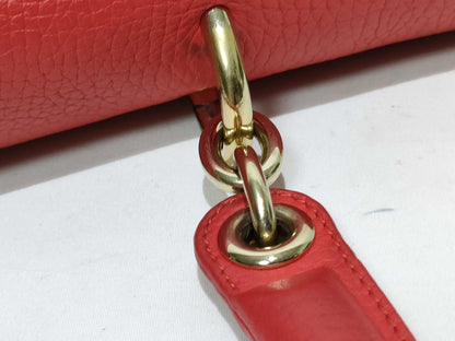 Dior Be Dior Leather 2-Way Handbag Red