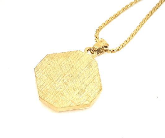 Yves Saint Laurent Yves Saint Laurent Gold & Black Logo Pendant Necklace 7.4g Necklace