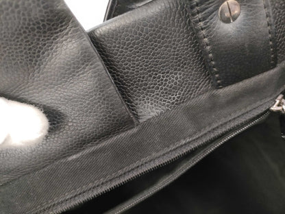 CHANEL Caviar Tote Bag, Black with Silver Hardware