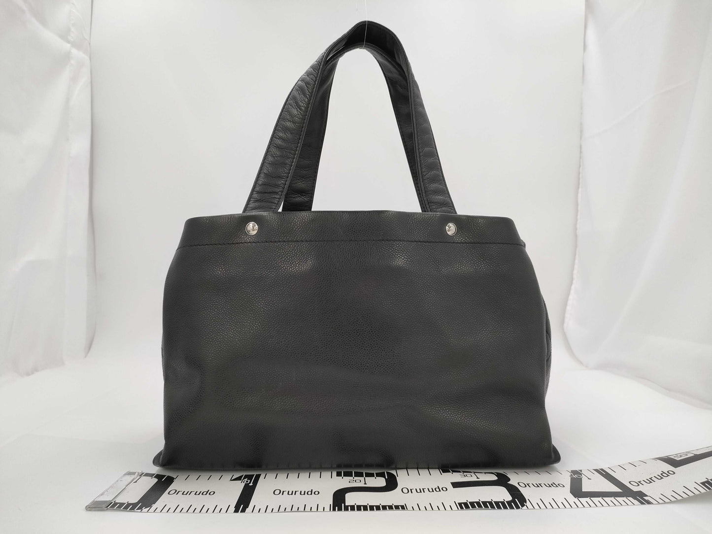CHANEL Caviar Tote Bag, Black with Silver Hardware