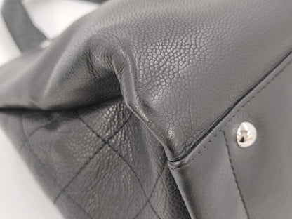 CHANEL Caviar Tote Bag, Black with Silver Hardware