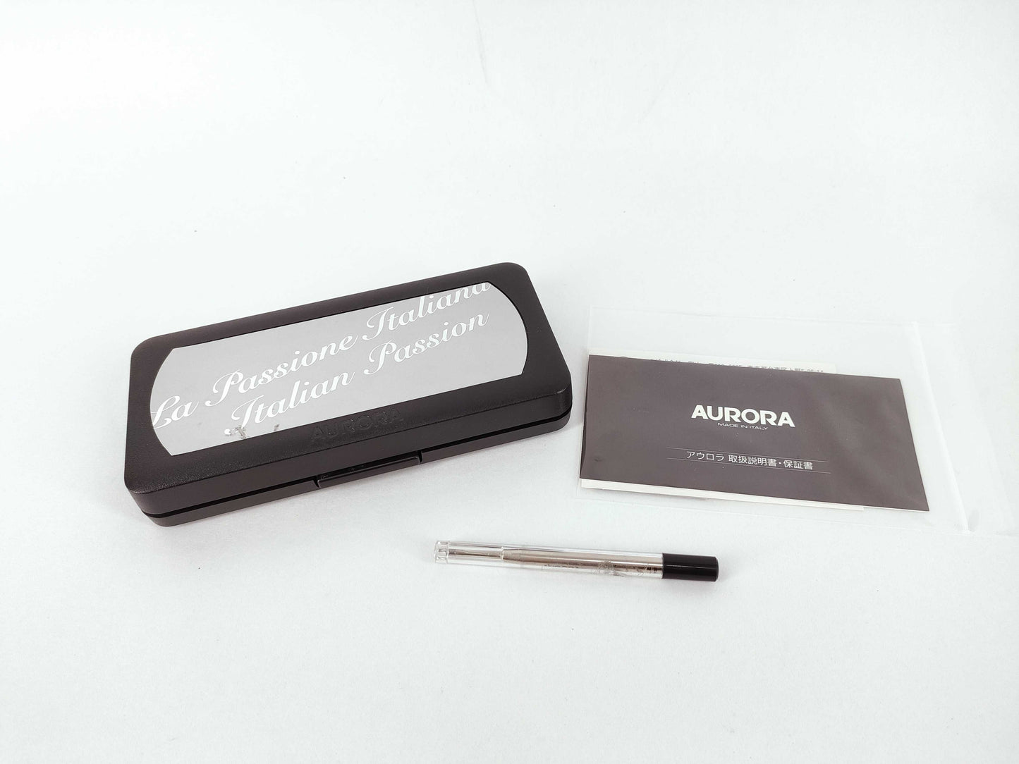 AURORA Knock Ballpoint Pen, Orange x Silver, Pens & Fountain Pens