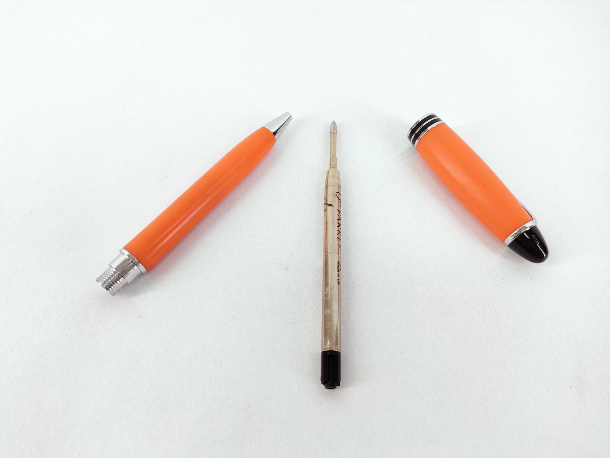 AURORA Knock Ballpoint Pen, Orange x Silver, Pens & Fountain Pens