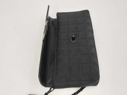 CHANEL New Travel Line East West Chain Shoulder Bag in So Black Nylon with Dust Bag and Seal