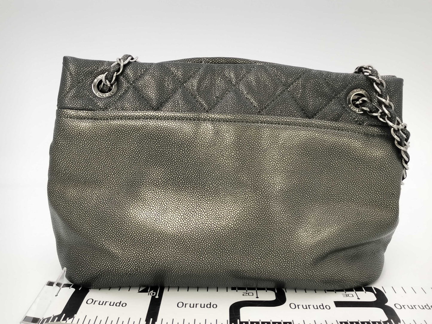 CHANEL Caviar Leather Matelasse Chain Tote Bag with Silver Hardware, Shoulder Bag, Tote Bag