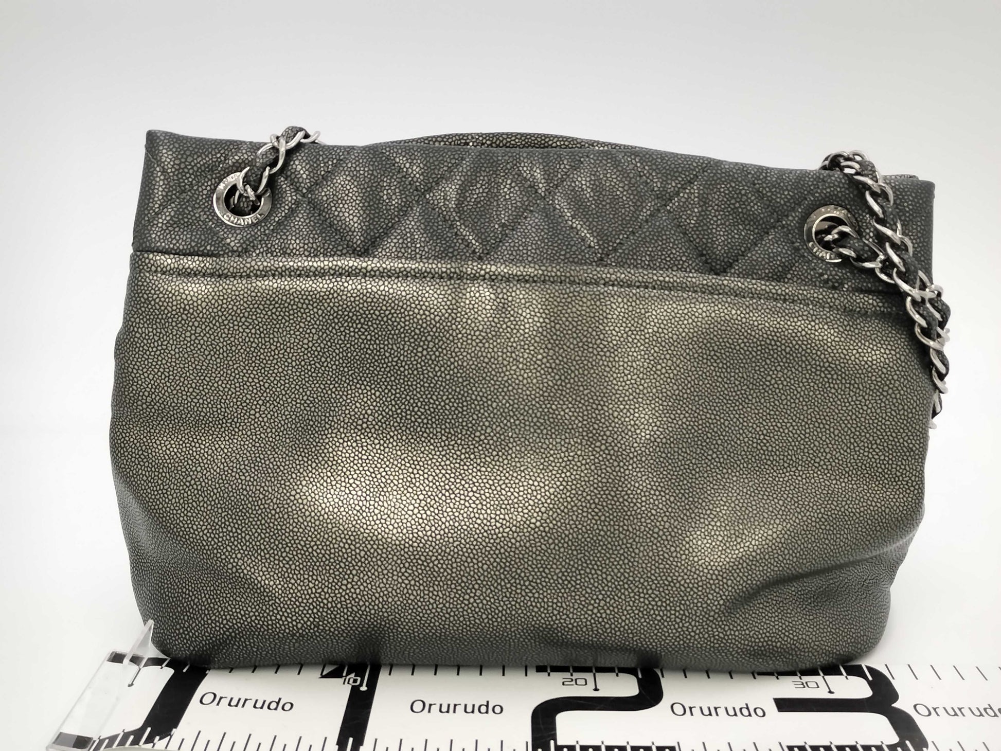 CHANEL Caviar Leather Matelasse Chain Tote Bag with Silver Hardware, Shoulder Bag, Tote Bag