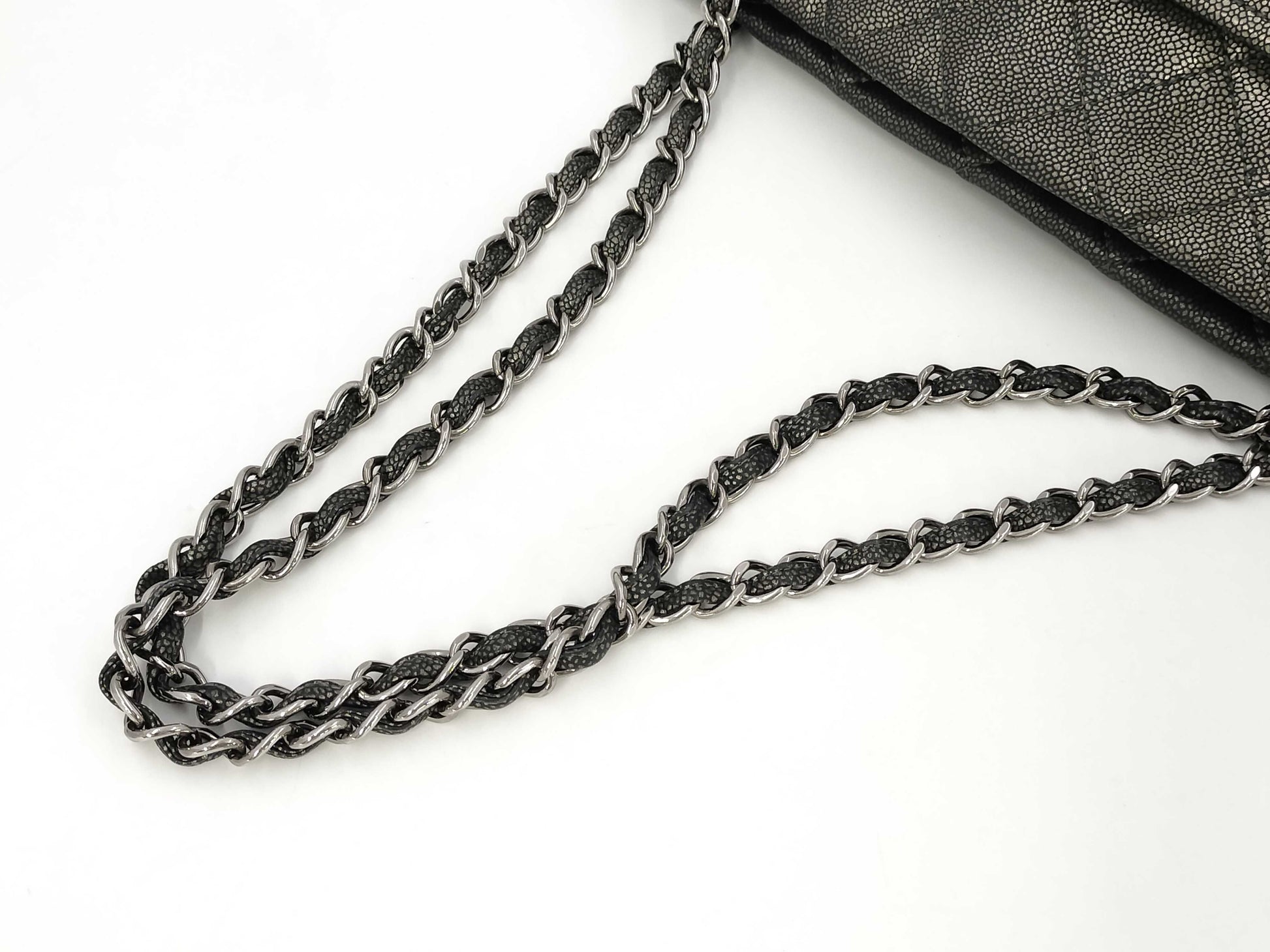 CHANEL Caviar Leather Matelasse Chain Tote Bag with Silver Hardware, Shoulder Bag, Tote Bag