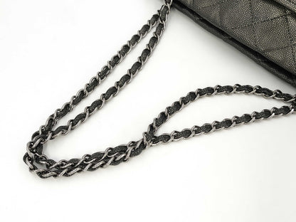 CHANEL Caviar Leather Matelasse Chain Tote Bag with Silver Hardware, Shoulder Bag, Tote Bag