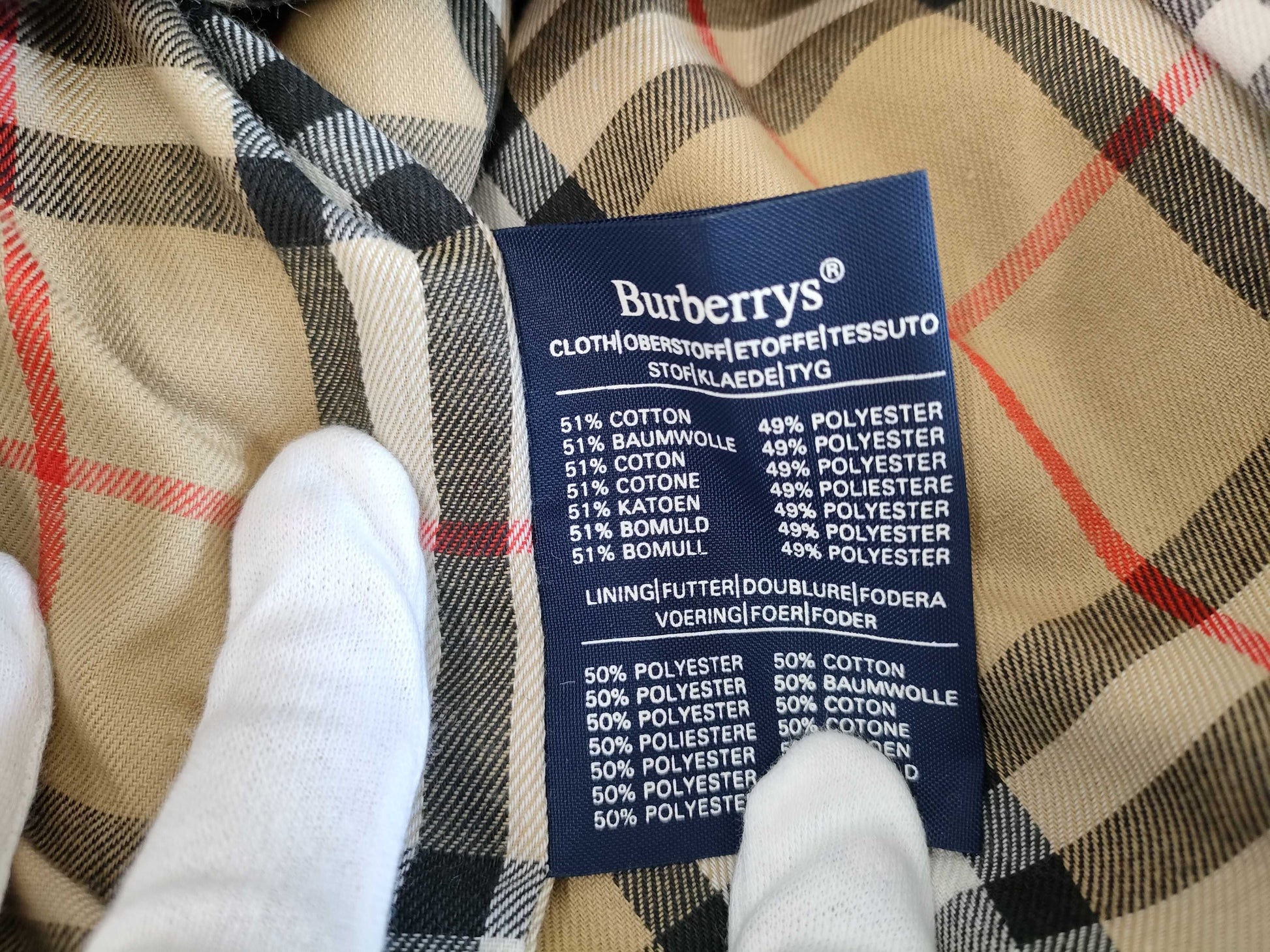 BURBERRY Trench Coat Liner Size B91A Coat