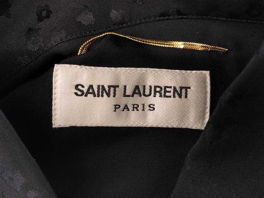 SAINT LAURENT PARIS Silk Black Dress with Tag