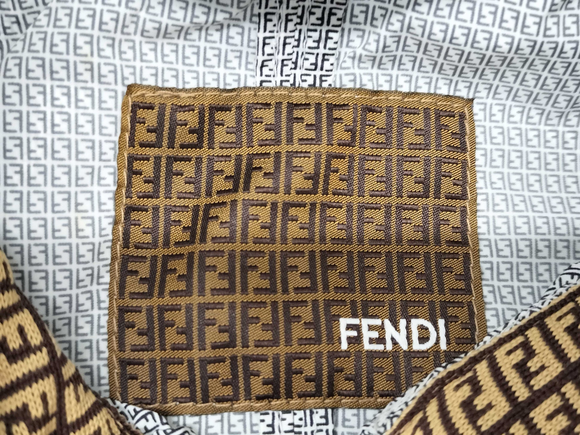 FENDI Zucca FF Coat with Belt, Size 38