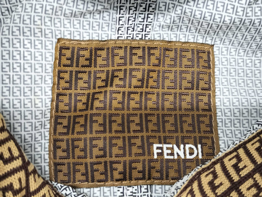 FENDI Zucca FF Coat with Belt, Size 38