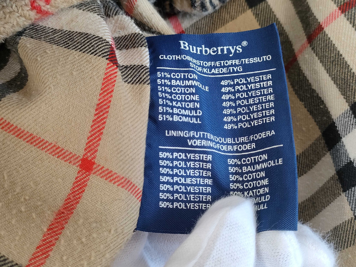 BURBERRY Trench Coat Liner Size 46 Coat