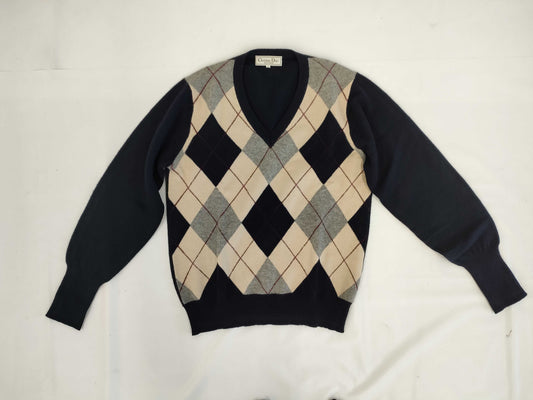 Dior Christian Dior Argyle Knit M Top