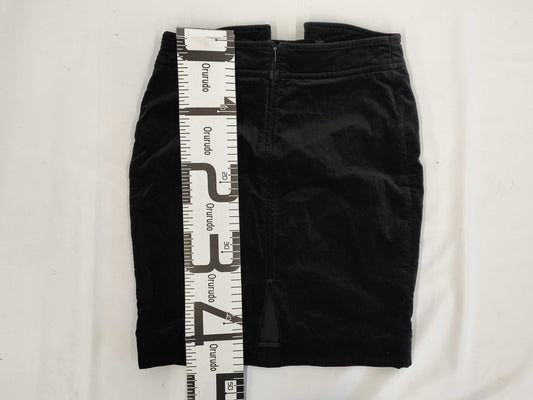 GUCCI Velvet Skirt with Gold Hardware, Black