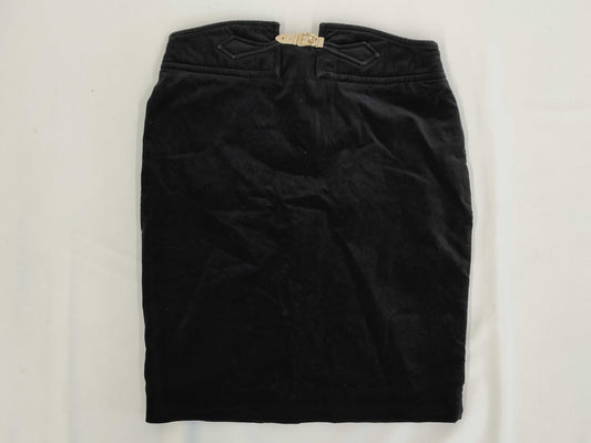 GUCCI Velvet Skirt with Gold Hardware, Black
