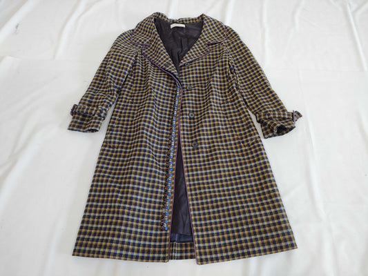 PRADA Wool Coat with Beaded Stones, Size 40