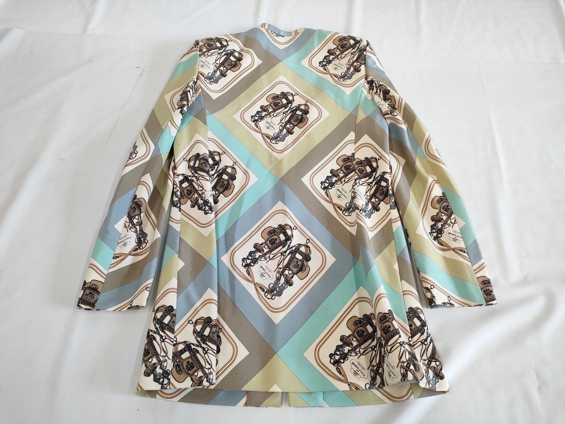 HERMES Scarf Pattern Long Coat Size 40 Coat