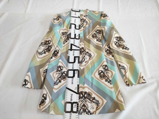 HERMES Scarf Pattern Long Coat Size 40 Coat