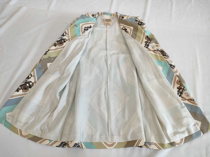 HERMES Scarf Pattern Long Coat Size 40 Coat