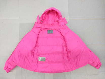 PRADA Triangle Logo Down Jacket, Pink, Recent Model