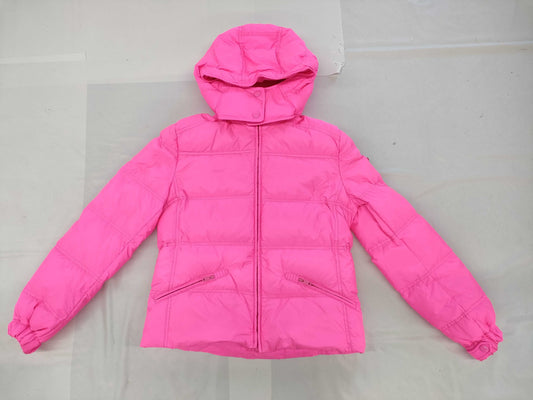 PRADA Triangle Logo Down Jacket, Pink, Recent Model